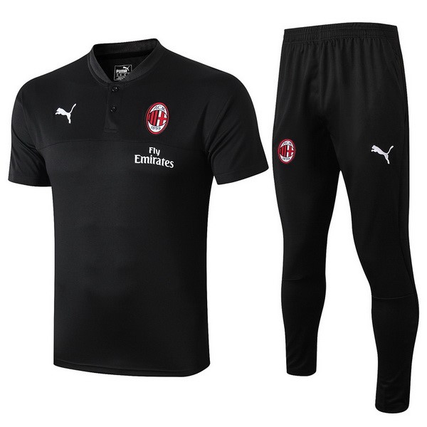 Polo AC Milan Conjunto Completo 2019 2020 Negro